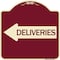 Signmission Deliveries With Left Arrow Heavy-Gauge Aluminum Architectural Sign, 18" x 18", BU-1818-24363 A-DES-BU-1818-24363 - alternate 1